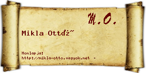 Mikla Ottó névjegykártya